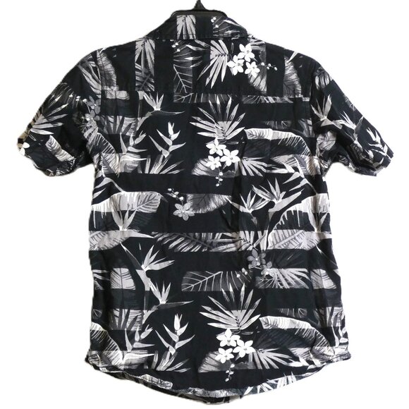 Hawk Boys Shirt Size S 100% Cotton Black White Hawaiian Pattern British - Picture 2 of 4